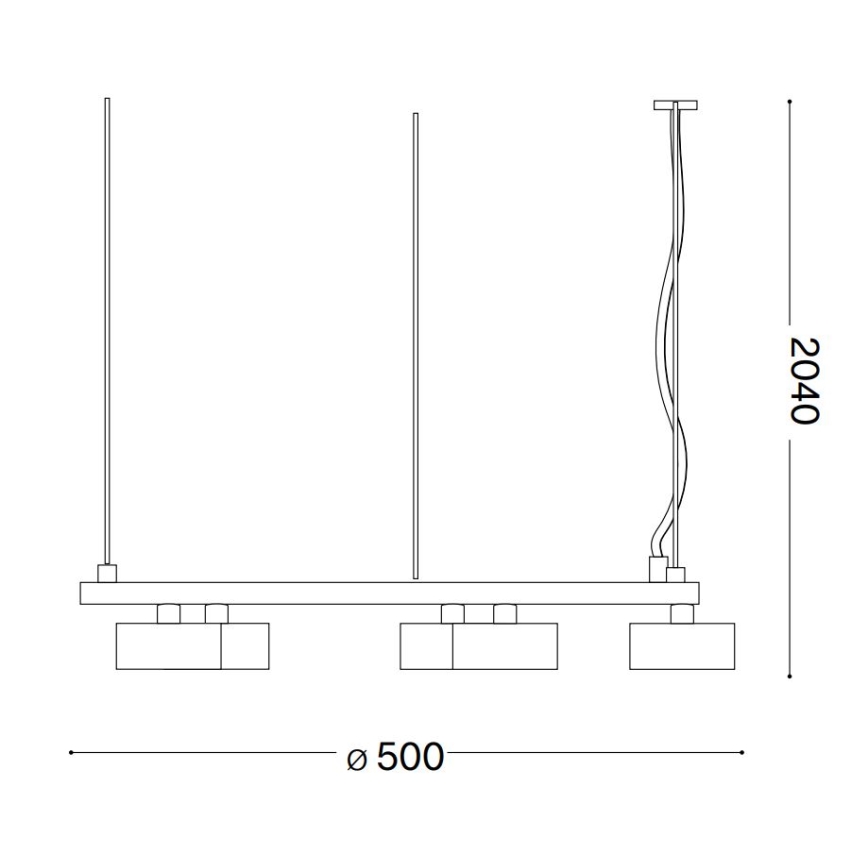 Ideal Lux - LED luster na sajli MINOR 5xGX53/9W/230V pr. 50 cm crno