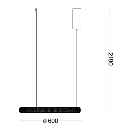 Ideal Lux - LED luster na sajli MIRACLE LED/37W/230V pr. 60 cm CRI 90 mat krom