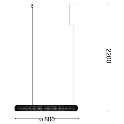 Ideal Lux - LED luster na sajli MIRACLE LED/45W/230V pr. 80 cm CRI 90 mat krom