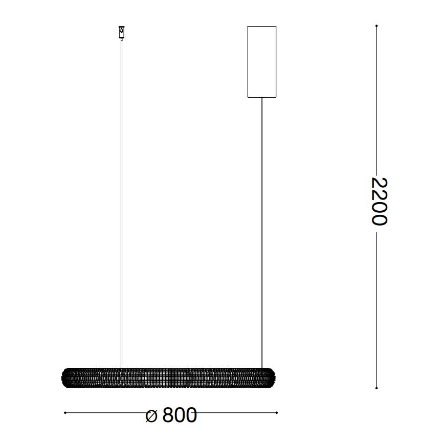 Ideal Lux - LED luster na sajli MIRACLE LED/45W/230V pr. 80 cm CRI 90 mat krom