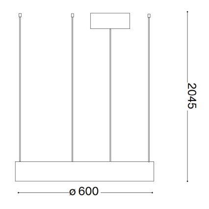 Ideal Lux - LED luster na sajli ORACLE LED/33W/230V 3000K pr. 60 cm CRI 90 crno