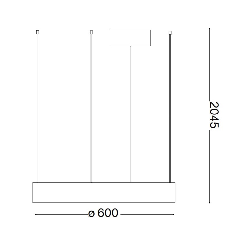 Ideal Lux - LED luster na sajli ORACLE LED/33W/230V 3000K pr. 60 cm CRI 90 crno