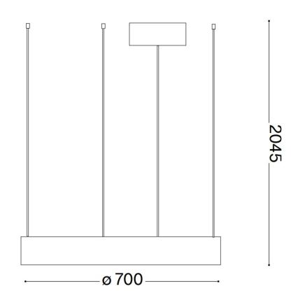 Ideal Lux - LED luster na sajli ORACLE LED/35W/230V 3000K pr. 70 cm CRI 90 bela