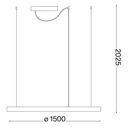 Ideal Lux - LED luster na sajli ORACLE SLIM LED/29W/230V 2700K pr. 50 cm crno