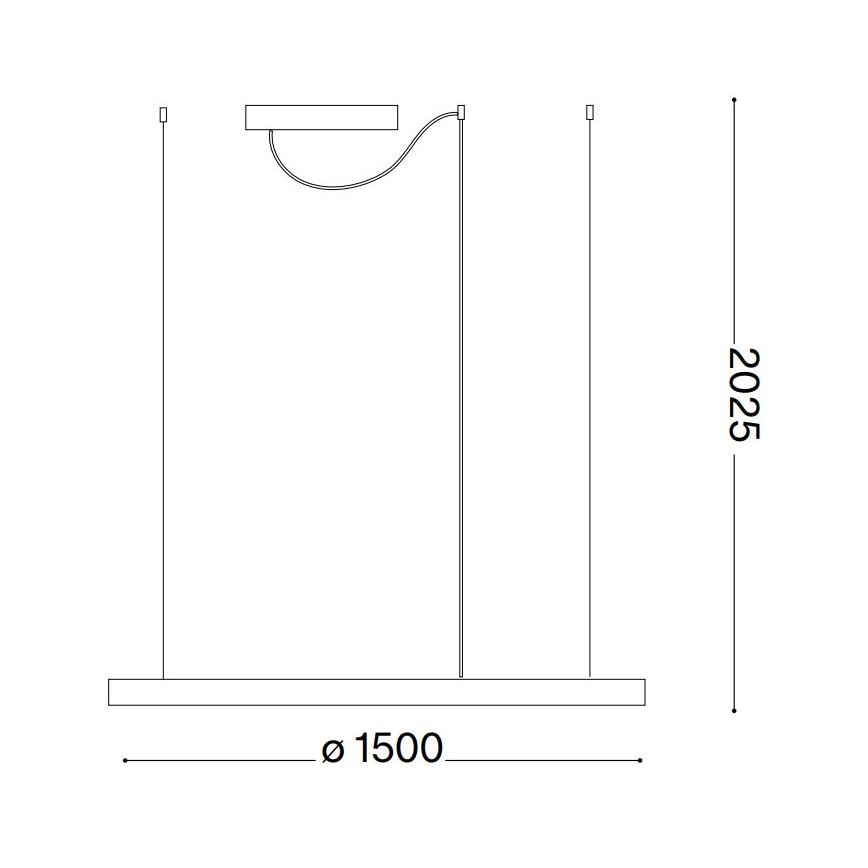 Ideal Lux - LED luster na sajli ORACLE SLIM LED/29W/230V 2700K pr. 50 cm crno