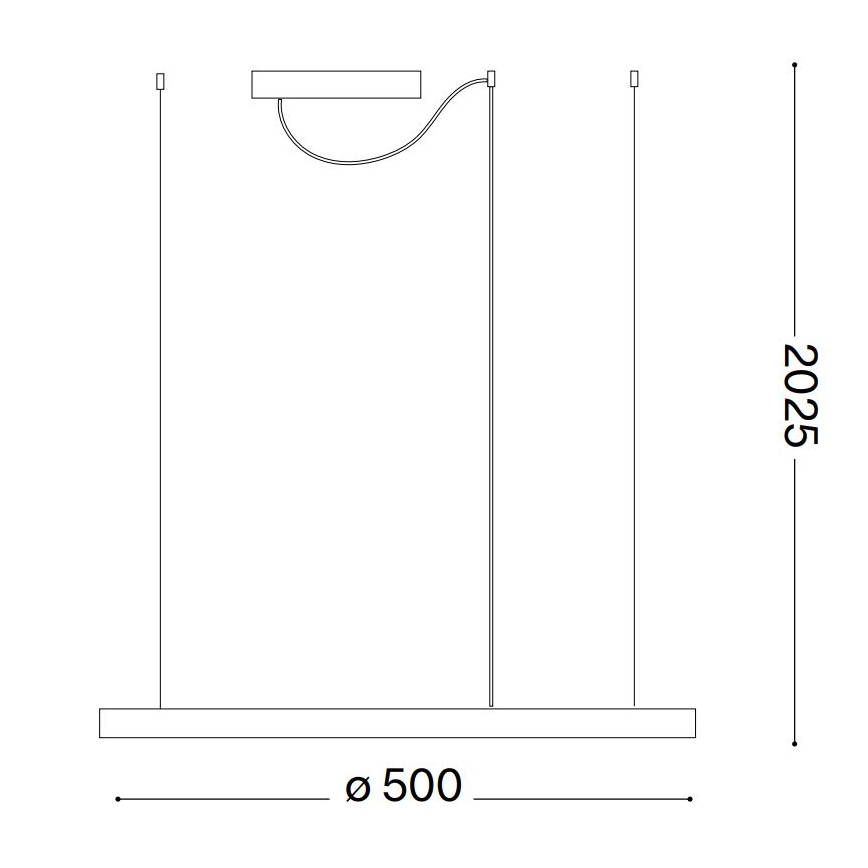 Ideal Lux - LED Prigušivi luster na sajli ORACLE SLIM LED/29W/230V 3000K pr. 50 cm crno