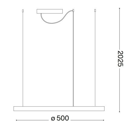 Ideal Lux - LED luster na sajli ORACLE SLIM LED/32W/230V 3000K pr. 50 cm bela