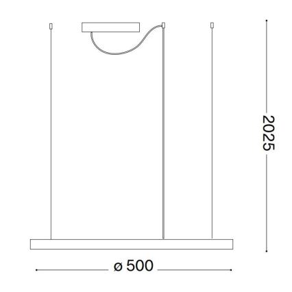 Ideal Lux - LED luster na sajli ORACLE SLIM LED/32W/230V 3000K pr. 50 cm crno