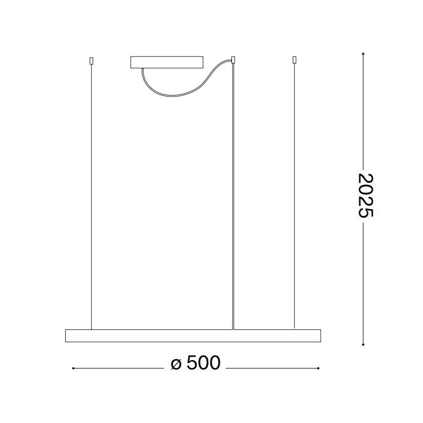 Ideal Lux - LED luster na sajli ORACLE SLIM LED/32W/230V 3000K pr. 50 cm crno
