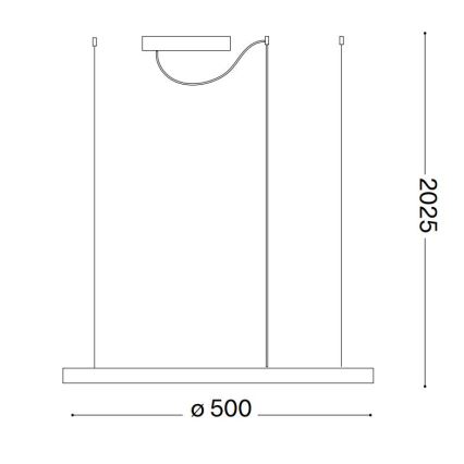 Ideal Lux - LED luster na sajli ORACLE SLIM LED/32W/230V 4000K pr. 50 cm bela