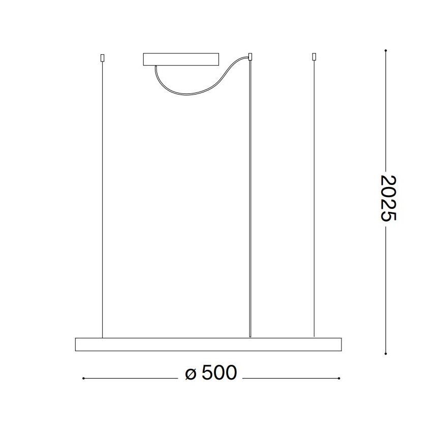 Ideal Lux - LED luster na sajli ORACLE SLIM LED/32W/230V 4000K pr. 50 cm bela