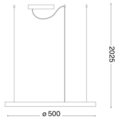 Ideal Lux - LED luster na sajli ORACLE SLIM LED/32W/230V 4000K pr. 50 cm crno
