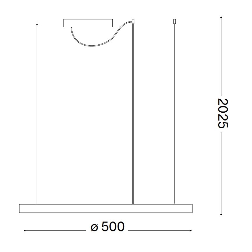 Ideal Lux - LED luster na sajli ORACLE SLIM LED/32W/230V 4000K pr. 50 cm crno