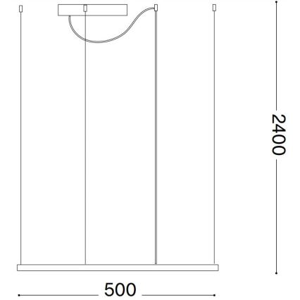 Ideal Lux - LED luster na sajli ORACLE SLIM LED/33W/230V 3000K 50x50 cm crno
