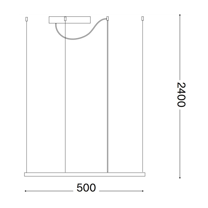 Ideal Lux - LED luster na sajli ORACLE SLIM LED/33W/230V 3000K 50x50 cm crno