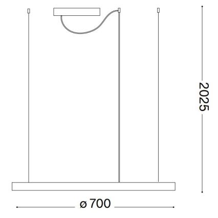 Ideal Lux - LED Prigušivi luster na sajli ORACLE SLIM LED/39W/230V 3000K pr. 70 cm bela