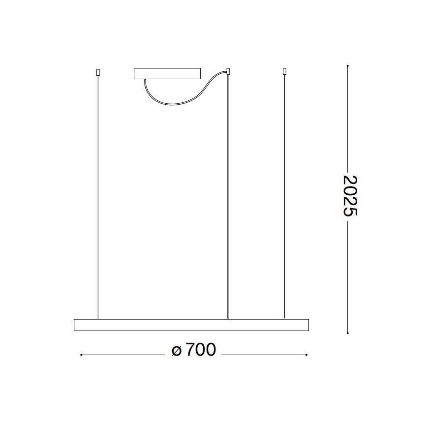 Ideal Lux - LED Prigušivi luster na sajli ORACLE SLIM LED/39W/230V 3000K pr. 70 cm bela