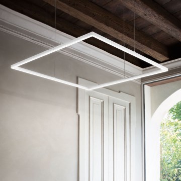 Ideal Lux - LED luster na sajli ORACLE SLIM LED/41W/230V 3000K 70x70 cm bela