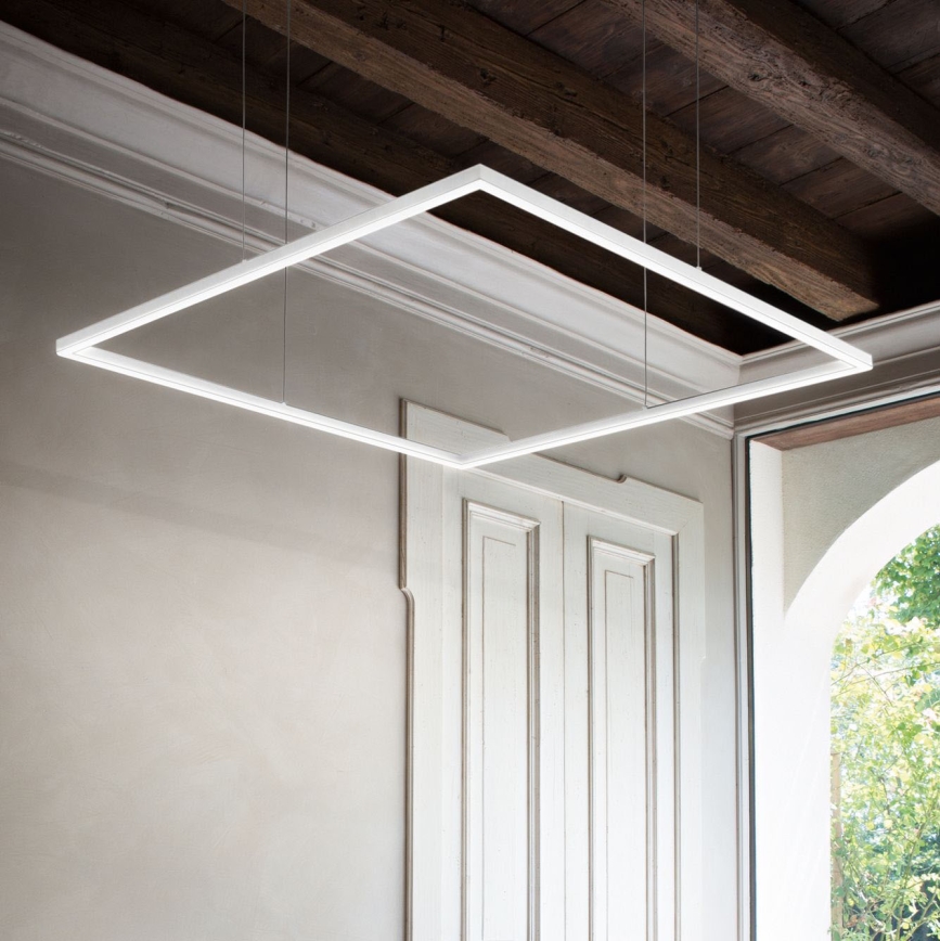 Ideal Lux - LED luster na sajli ORACLE SLIM LED/41W/230V 3000K 70x70 cm bela