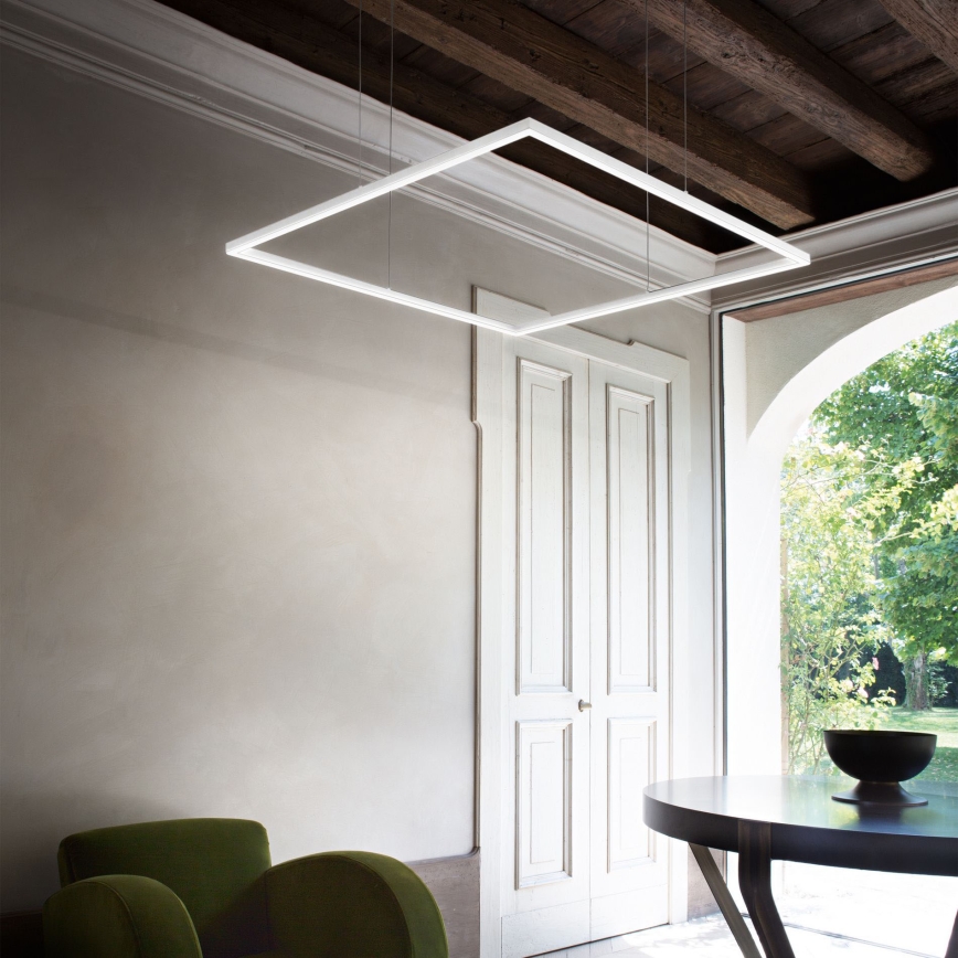 Ideal Lux - LED luster na sajli ORACLE SLIM LED/41W/230V 3000K 70x70 cm bela