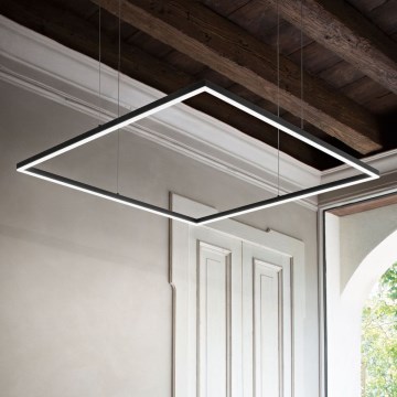 Ideal Lux - LED luster na sajli ORACLE SLIM LED/41W/230V 3000K 70x70 cm crno