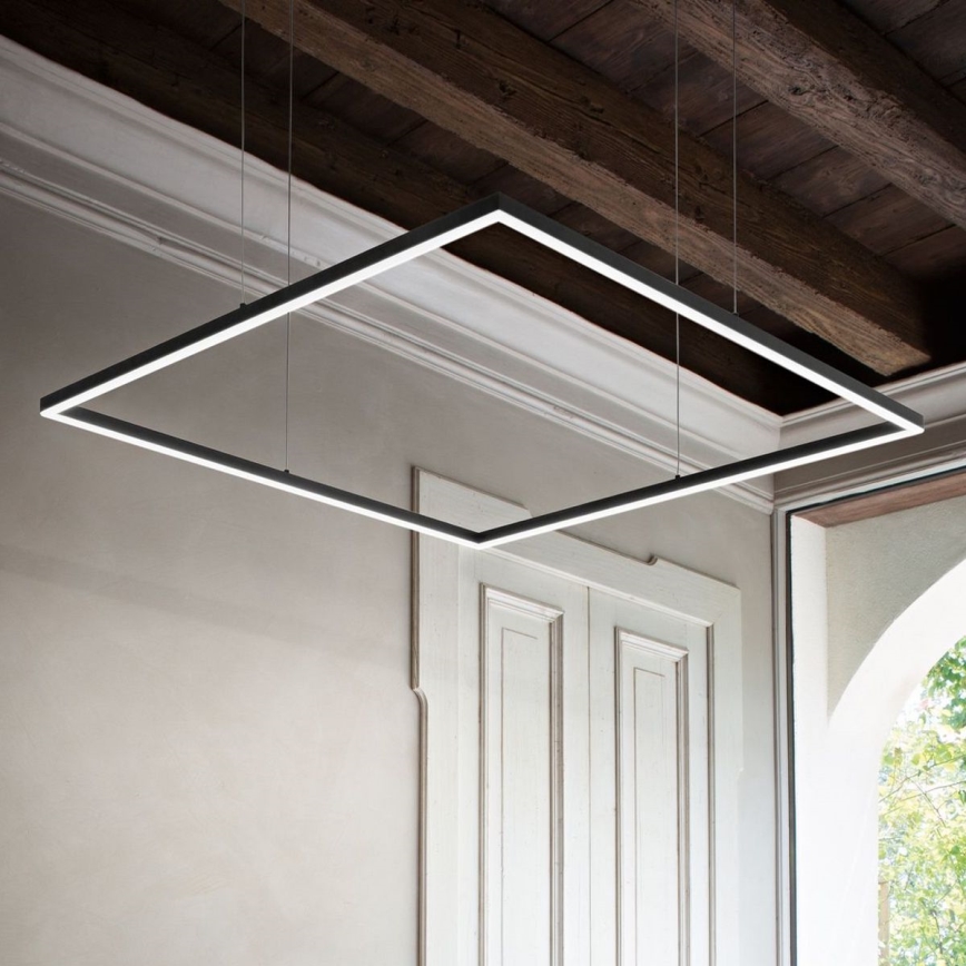 Ideal Lux - LED luster na sajli ORACLE SLIM LED/41W/230V 3000K 70x70 cm crno