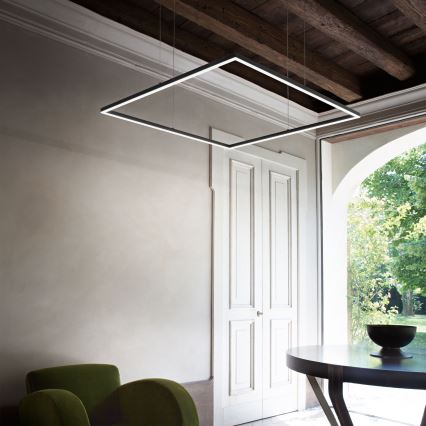 Ideal Lux - LED luster na sajli ORACLE SLIM LED/41W/230V 3000K 70x70 cm crno