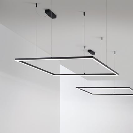 Ideal Lux - LED luster na sajli ORACLE SLIM LED/41W/230V 3000K 70x70 cm crno