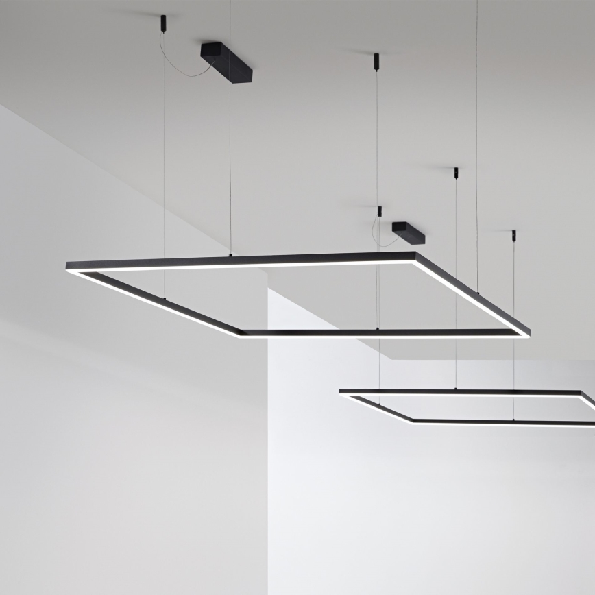 Ideal Lux - LED luster na sajli ORACLE SLIM LED/41W/230V 3000K 70x70 cm crno