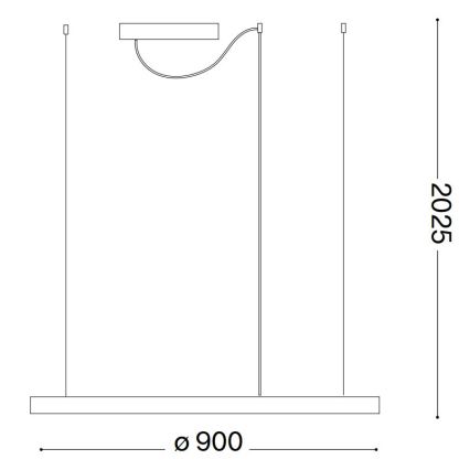 Ideal Lux - LED Prigušivi luster na sajli ORACLE SLIM LED/43W/230V 3000K pr. 90 cm bela