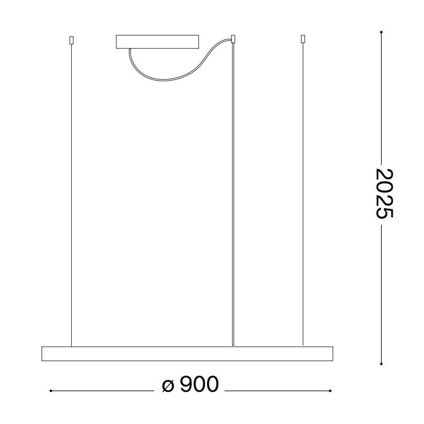 Ideal Lux - LED Prigušivi luster na sajli ORACLE SLIM LED/43W/230V 3000K pr. 90 cm bela
