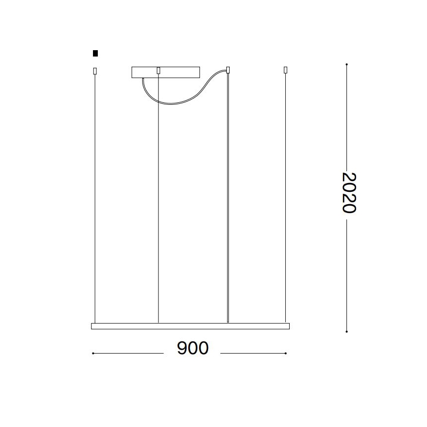 Ideal Lux - LED luster na sajli ORACLE SLIM LED/53W/230V 3000K 90x90 cm bela