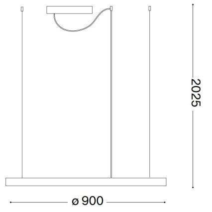 Ideal Lux - LED luster na sajli ORACLE SLIM LED/55W/230V 4000K pr. 90 cm bela