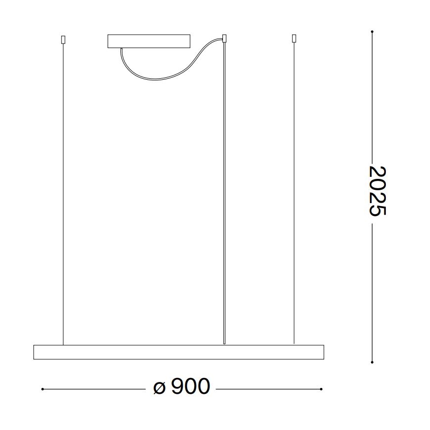 Ideal Lux - LED luster na sajli ORACLE SLIM LED/55W/230V 4000K pr. 90 cm bela