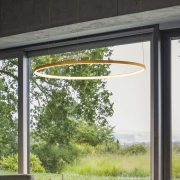 Ideal Lux - LED luster na sajli ORACLE SLIM LED/83W/230V 3000K CRI 90 prečnik 150 cm zlatna