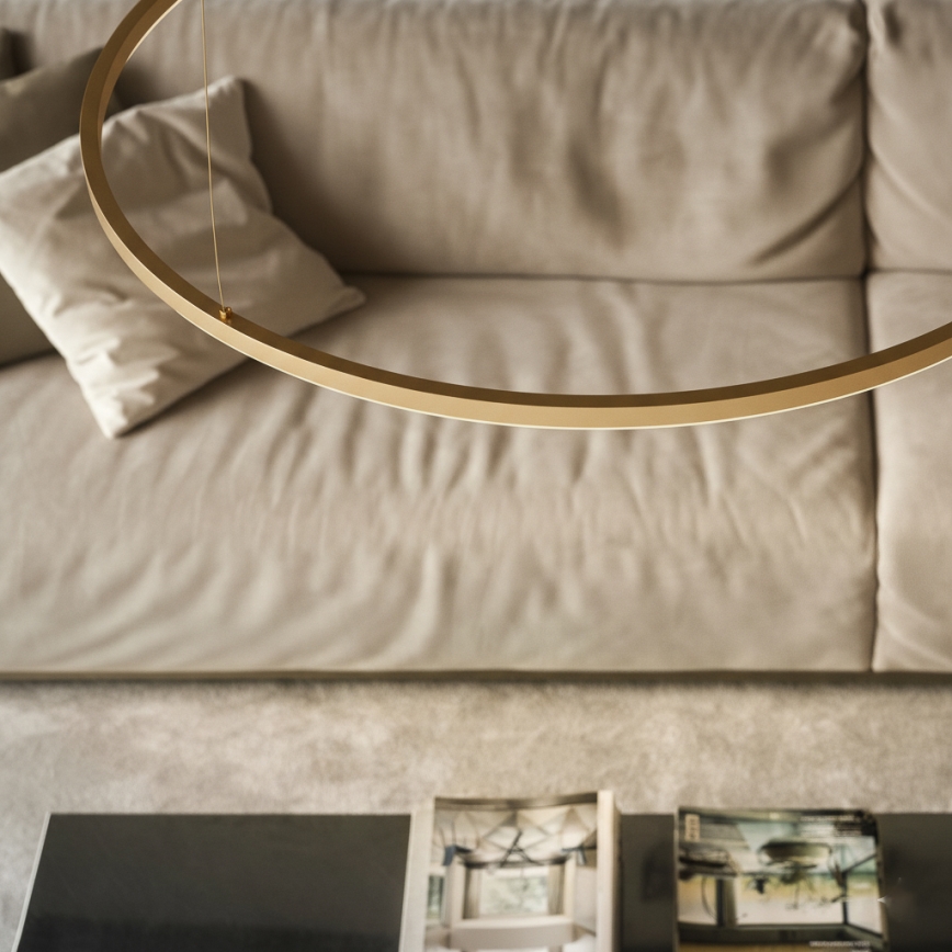 Ideal Lux - LED luster na sajli ORACLE SLIM LED/83W/230V 4000K prečnik 150 cm u zlatnoj boji