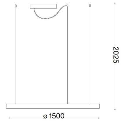 Ideal Lux - LED luster na sajli ORACLE SLIM LED/89W/230V 3000K pr. 150 cm bela