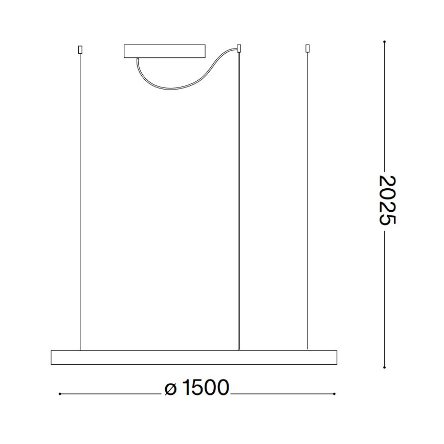 Ideal Lux - LED luster na sajli ORACLE SLIM LED/89W/230V 3000K pr. 150 cm bela