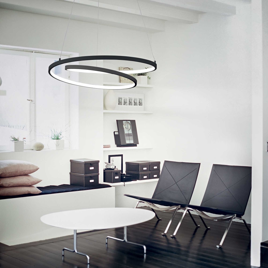 Ideal Lux - LED luster na sajli OZ LED/47W/230V pr. 60 cm CRI 90 crno