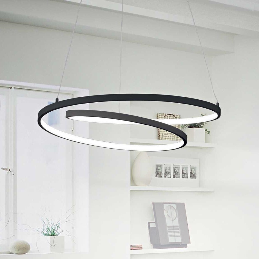 Ideal Lux - LED luster na sajli OZ LED/52W/230V pr. 80 cm CRI 90 crno