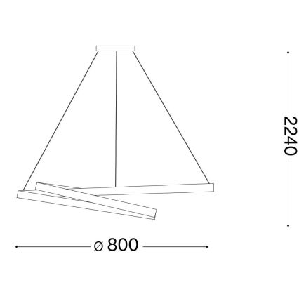 Ideal Lux - LED luster na sajli OZ LED/52W/230V pr. 80 cm CRI 90 zlatna
