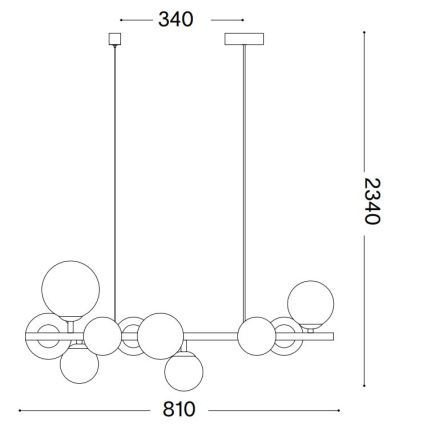 Ideal Lux - LED luster na sajli PERLAGE 10xG9/3W/230V zlatna/bela