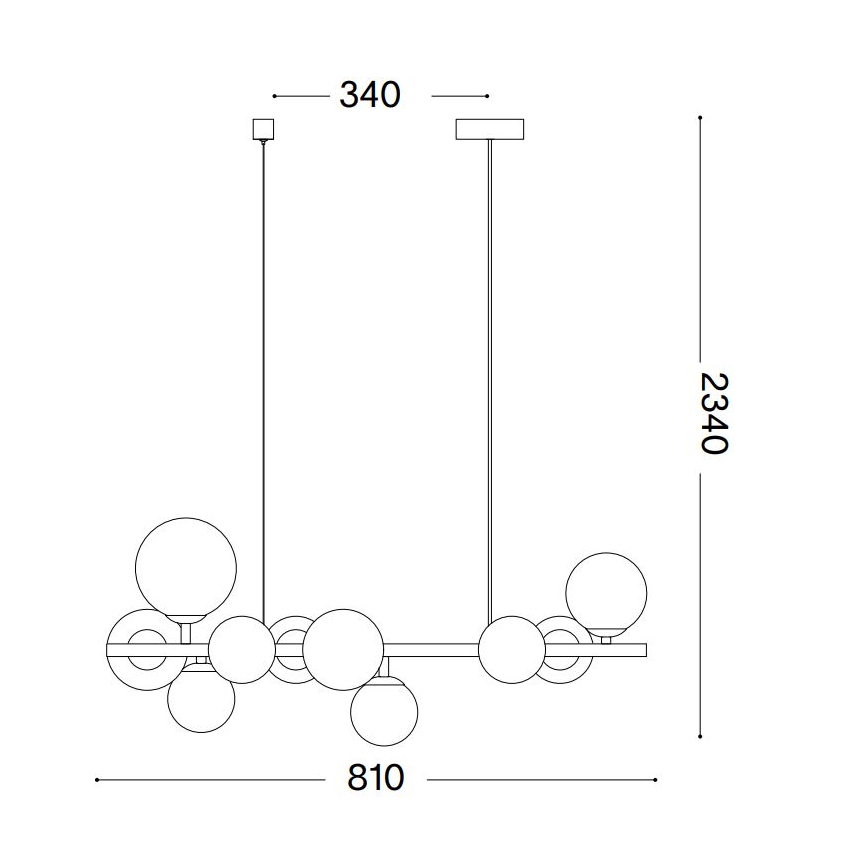 Ideal Lux - LED luster na sajli PERLAGE 10xG9/3W/230V zlatna/bela
