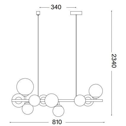 Ideal Lux - LED luster na sajli PERLAGE 10xG9/3W/230V zlatna