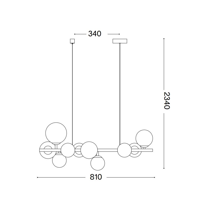 Ideal Lux - LED luster na sajli PERLAGE 10xG9/3W/230V zlatna