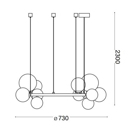Ideal Lux - LED luster na sajli PERLAGE 11xG9/3W/230V zlatna/bela