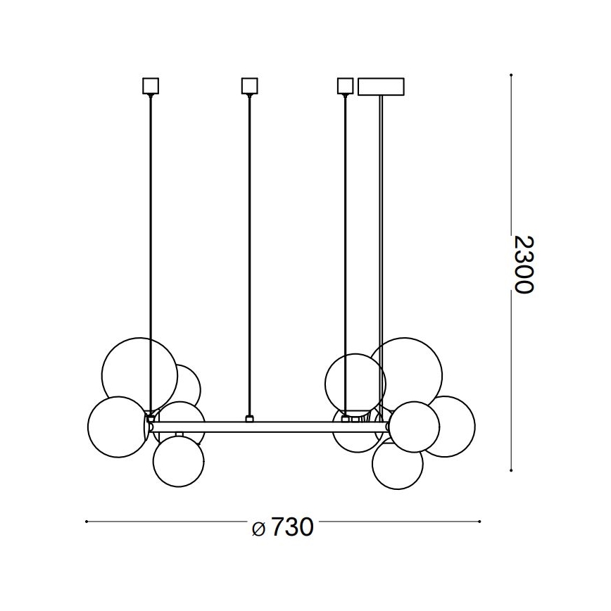 Ideal Lux - LED luster na sajli PERLAGE 11xG9/3W/230V zlatna/bela
