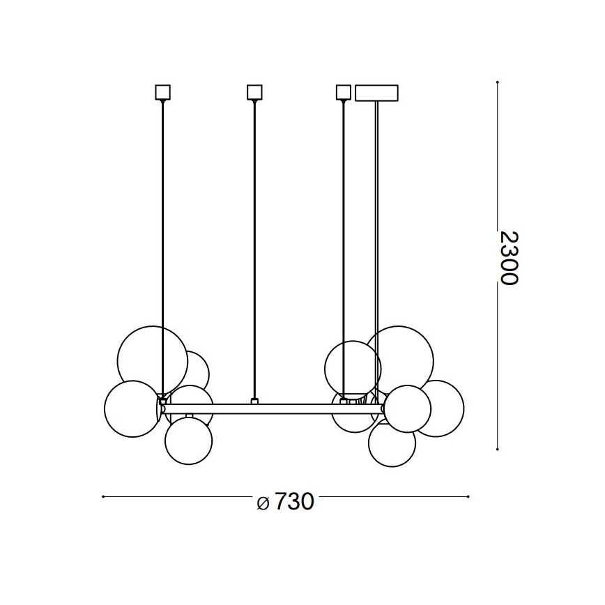 Ideal Lux - LED luster na sajli PERLAGE 11xG9/3W/230V zlatna