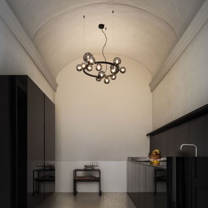Ideal Lux - LED luster na sajli PERLAGE 14xG9/3W/230V crno
