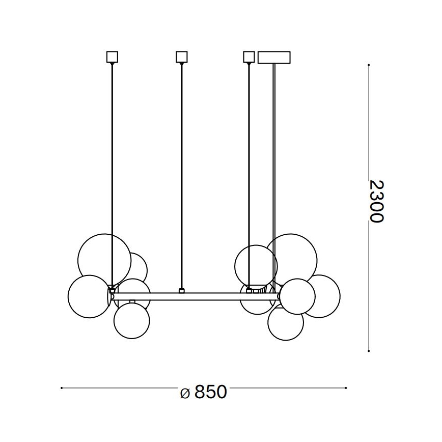 Ideal Lux - LED luster na sajli PERLAGE 14xG9/3W/230V crno